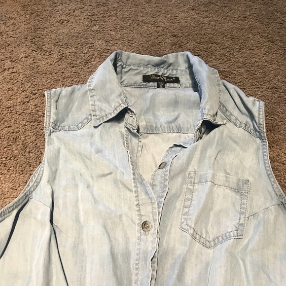 Chambray tank with tie - Picture 2 of 3
